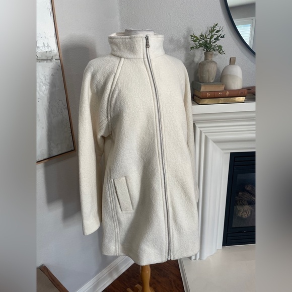 J Crew Italian Boiled Wool Ivory Coat - Picture 1 of 5